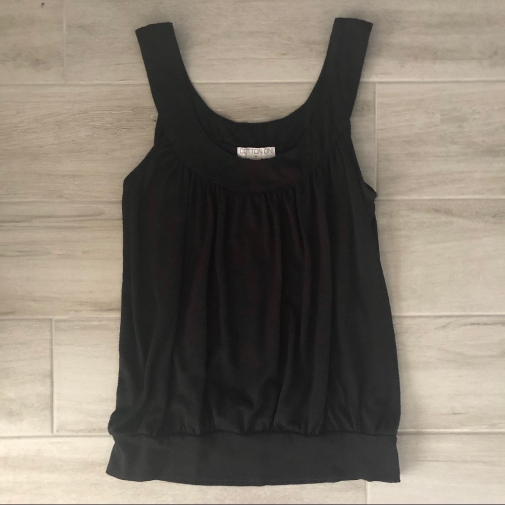 Cotton On scoop neck sleeveless blouse black